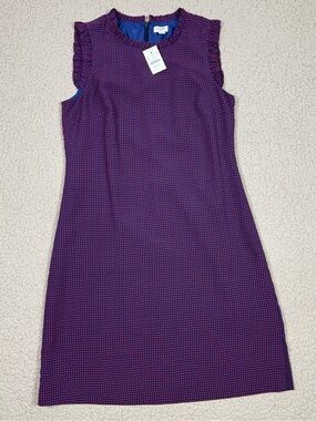 J. Crew Printed Ruffleneck Geometric Print Dress